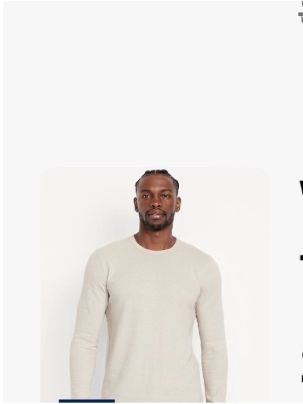 Old Navy Men's Long-Sleeve Crewneck Shirt - Cream